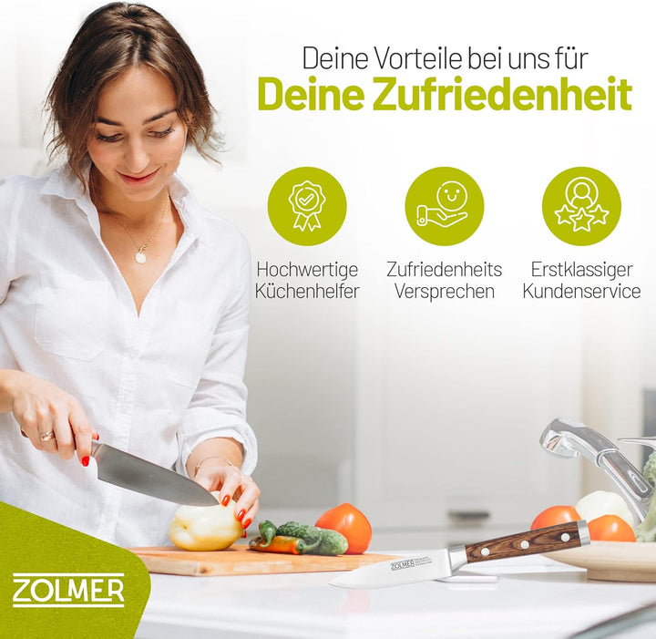 ZOLMER Profi Gemüsemesser – Scharfes Schälmesser in Premium Qualität – Gefertigt aus Deutschem Edels