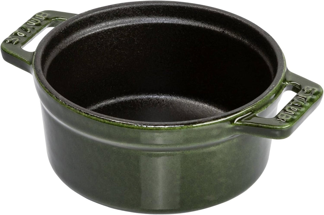 Staub 40509-804-0 Mini Cocotte, rund mit Deckel 10 cm, 0,25 L, induktionsgeeignet, mit mattschwarzer