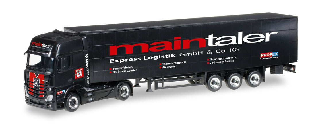 herpa 306300 - Mercedes-Benz Actros Gigaspace Gardinenplanen-Sattelzug Maintaler, Fahrzeug