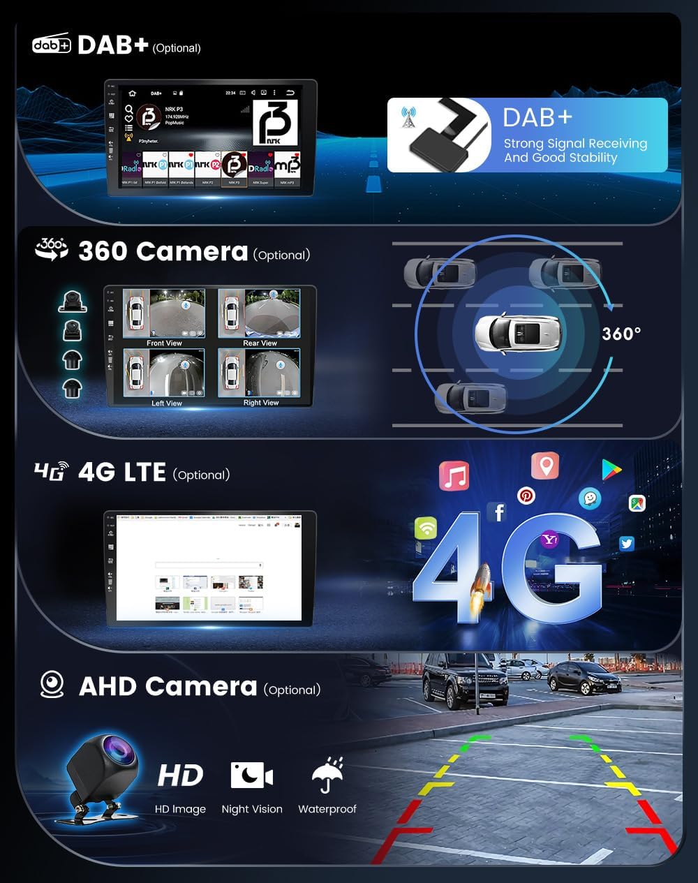 9 Zoll Android 12 Autoradio für Hyundai I30 2006–2011, GPS-frei, 2 Din Rückfahrkamera, Carplay, DSP-