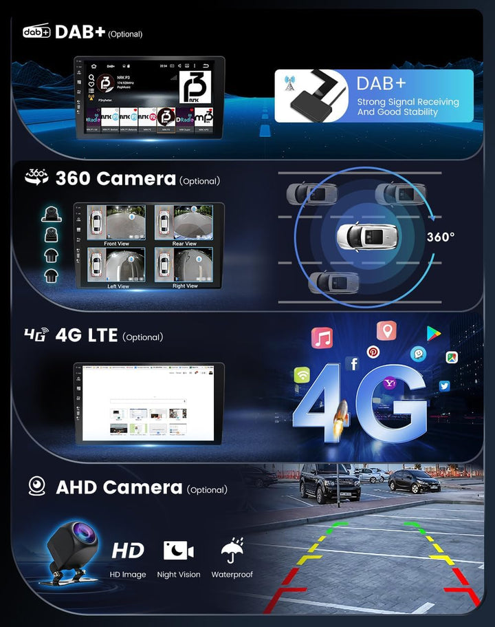 9 Zoll Android 12 Autoradio für Hyundai I30 2006–2011, GPS-frei, 2 Din Rückfahrkamera, Carplay, DSP-