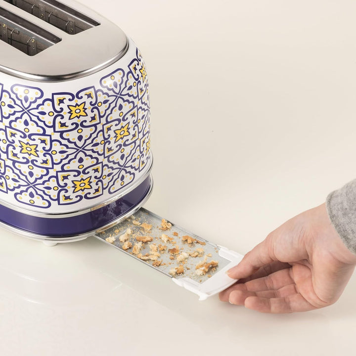 Ariete Toaster 156, Capri Weiss und Blau, Weiss und Blau