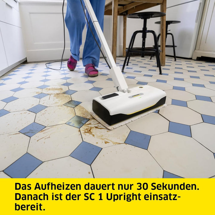 Kärcher Dampfreiniger SC 1 Upright, Aufheizzeit: 30 s, Flächenleistung: ca. 30 m², Tank: 0,2 l, Heiz