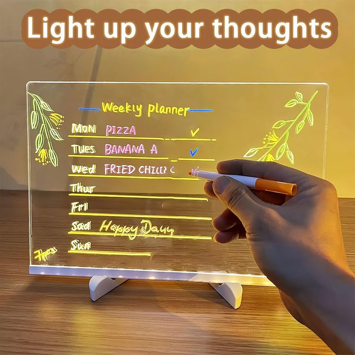 2 Stück LED Notiztafel mit Farben, Leuchtendes Led Zeichenbrett für Kinder, Led Zeichentafel Kinder