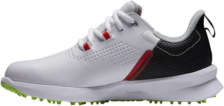 FootJoy Unisex-Jugendliche Junior Fuels Golfschuhe 4 UK Medium Weiss Schwarz Limette, 4 UK Medium We