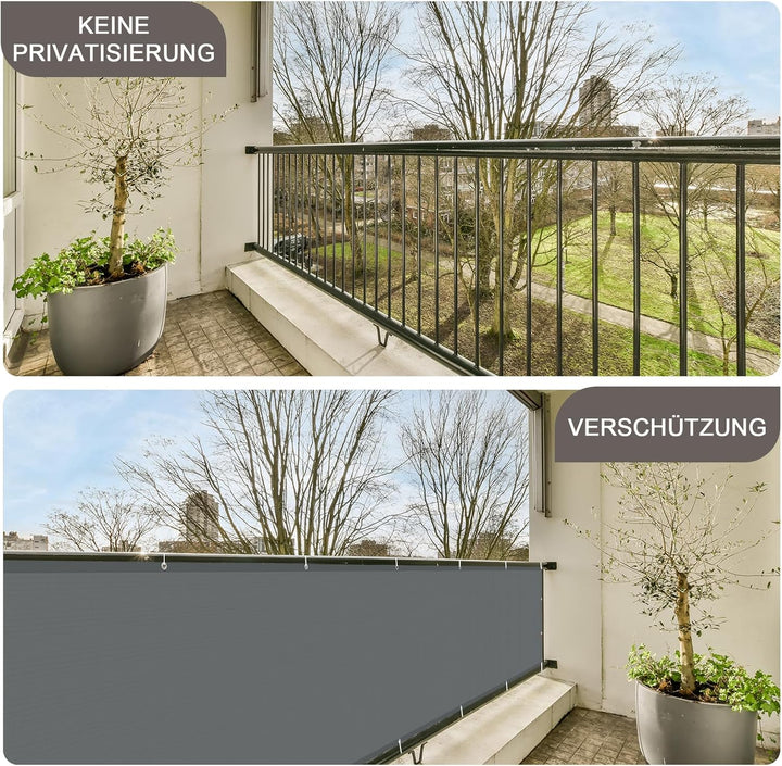 SUNNY GUARD Balkon Sichtschutz 150x600cm Balkonabdeckung PES UV-Schutz Balkonverkleidung wetterfeste