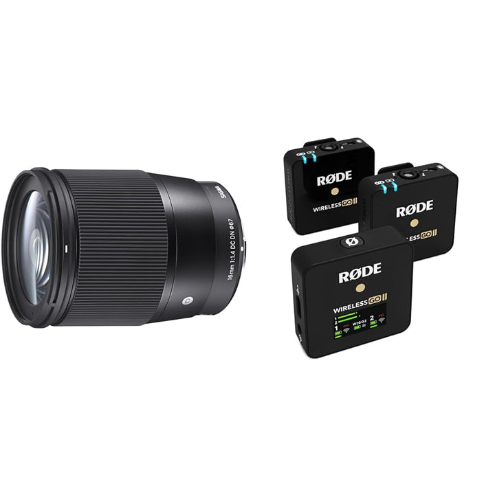 Sigma 16mm F1,4 DC DN Contemporary Objektiv für Sony-E Objektivbajonett & RØDE Wireless GO II Ultrak
