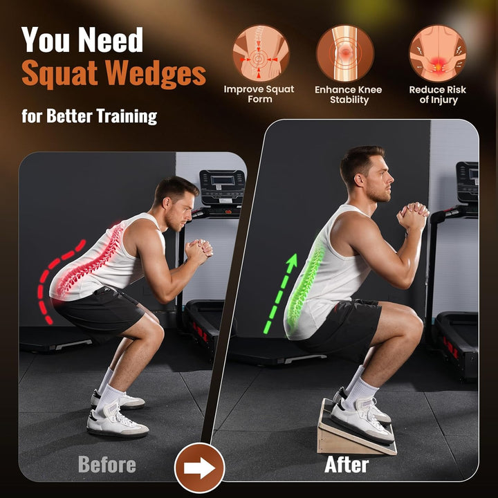 Sportneer Wadendehner Schrägbrett 540 KG – 15° / 20° Slant Board für Knieretter, Squat Wedge, Kraftt
