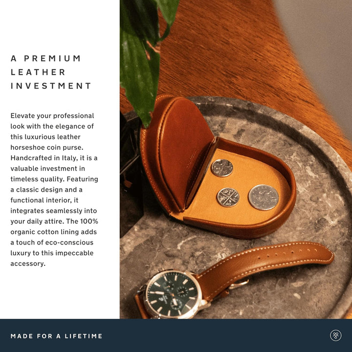 Maxwell Scott - Herren Luxus Leder Hufeisen Münzbeutel Brieftasche - Handgefertigt aus italienischen