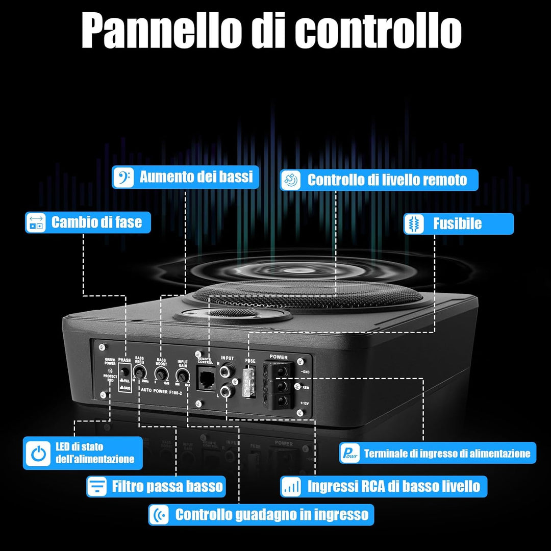 Unter Sitz Subwoofer für Autos 200W Subwoofer für Autos, Subsystem mit Integriertem Verstärker, High