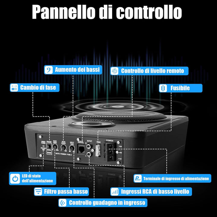 Unter Sitz Subwoofer für Autos 200W Subwoofer für Autos, Subsystem mit Integriertem Verstärker, High