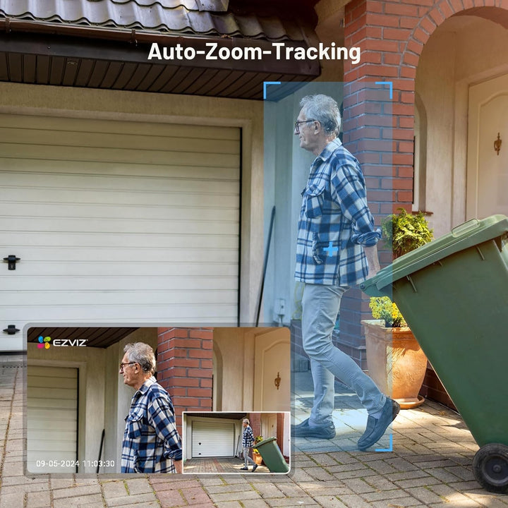 EZVIZ 2MP Überwachungskamera Aussen, WLAN IP Kamera mit 360° Abdeckung und Zwei-Wege-Audio, Personen