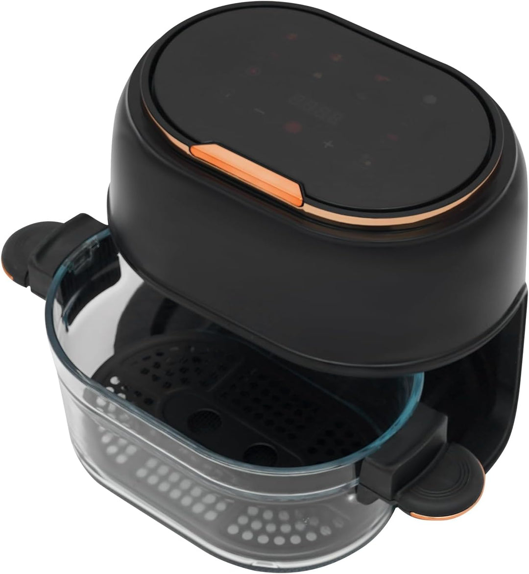 Air Fryer Heissluftfritteuse Glas 4L, Ölfrei Fritteuse mit Touch Display, 1350W, Timer &amp; Temperaturr