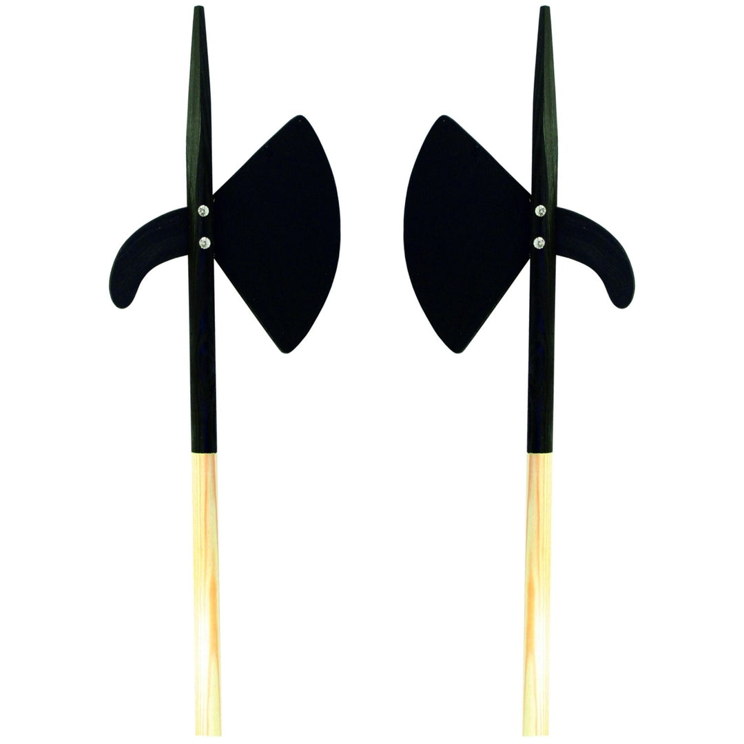 BestSaller 1022 Ritter Hellebarde aus Holz, 119cm lang, schwarz/Natur (2 Stück) Mehrfarbig 2 Stück,