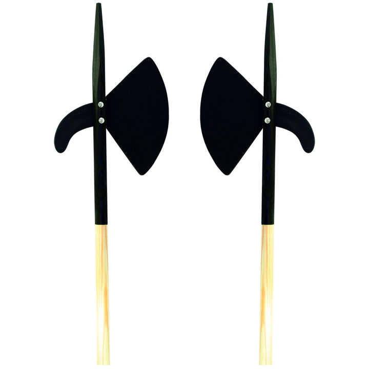 BestSaller 1022 Ritter Hellebarde aus Holz, 119cm lang, schwarz/Natur (2 Stück) Mehrfarbig 2 Stück,