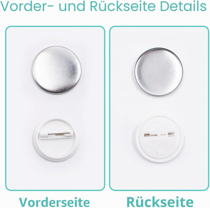 100 Stück 37mm Leere Schaltfläche Abzeichen Button Pin Brosche Verschlüsse Runde Abzeichen Knopfteil