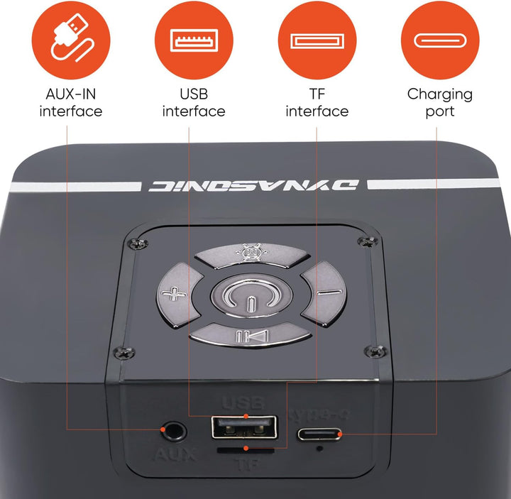 DYNASONIC B52 Karaoke mit Zwei Mikrofonen, Bluetooth-Karaoke-Lautsprecher für Kinder, elektronisches