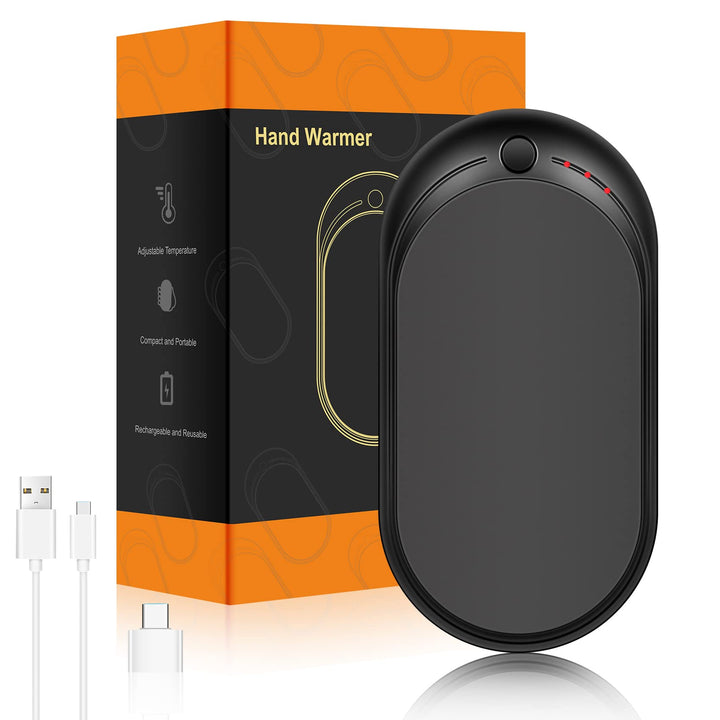Handwärmer Elektrisch USB Wiederaufladbar Powerbank 5200mAh, Tragbar Taschenwärmer Wiederverwendbar