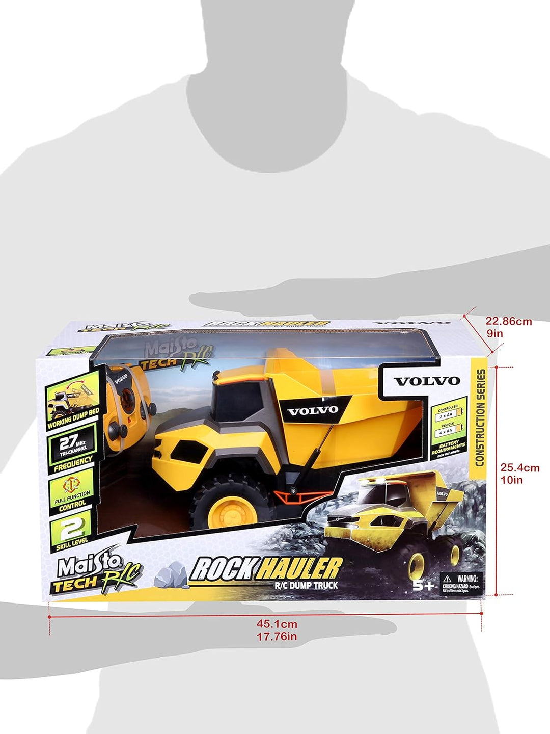 Maisto Tech R/C Volvo A25 Hauler: Ferngesteuerter Kipper mit Kippfunktion, mit Stick-Controller, ab