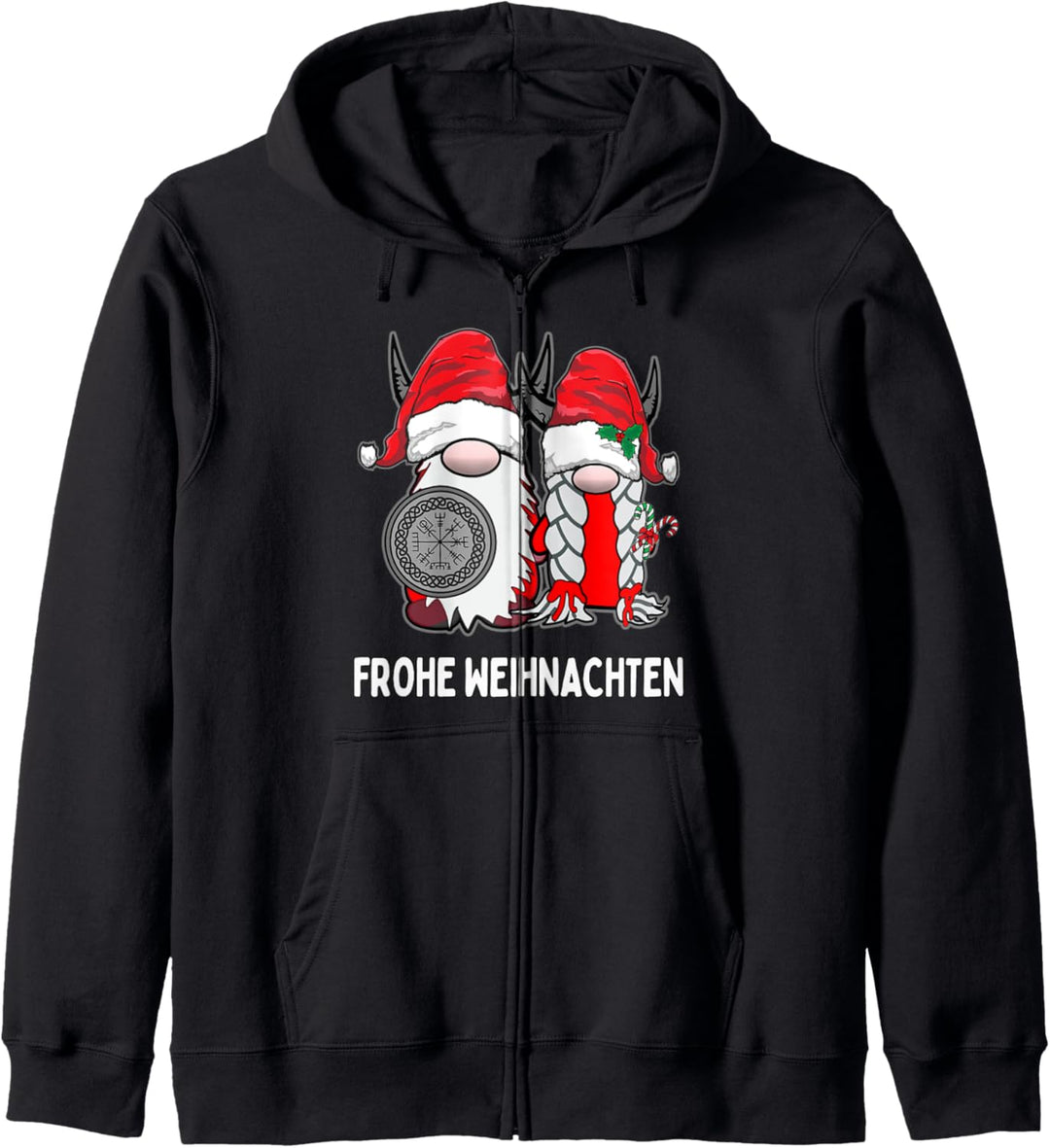 Nordischer Wichtel Wikinger Tomte Pärchen Frohe Weihnachten Deutsch Kapuzenjacke