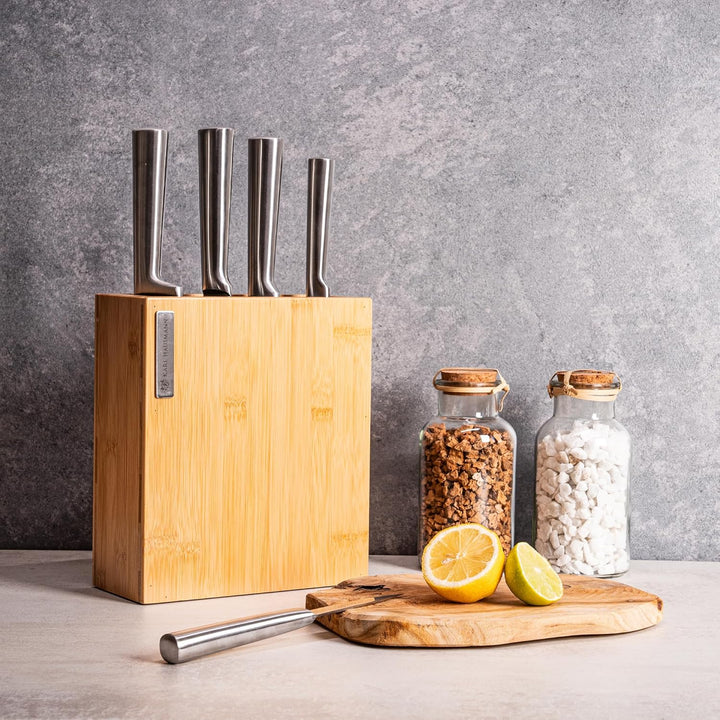 KARL HAUSMANN Bambus Messerblock, Universeller Messerblock aus Holz, universell für Küchenmesser, Kü