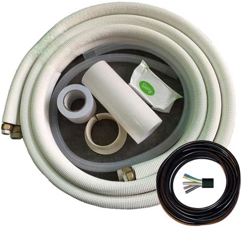 2x 3m 3/8"+5/8" Zoll Kupferleitungen Kältemittelleitungen für 24000 BTU Komplett-Montage-Kit inkl. K