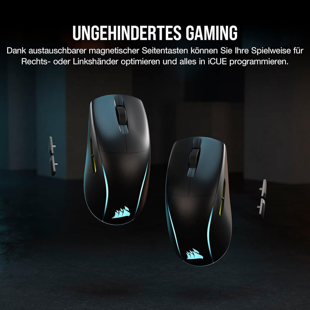 Corsair M75 Wireless RGB Leichte FPS Gaming-Maus – 26.000 DPI – Austauschbare Seitentasten – iCUE-Ko
