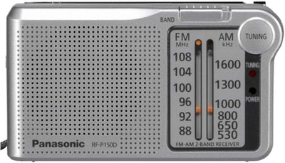 Panasonic RF-P150DEG-S Taschenradio mit Trageriemen, Batteriebetrieb silber Single, Single