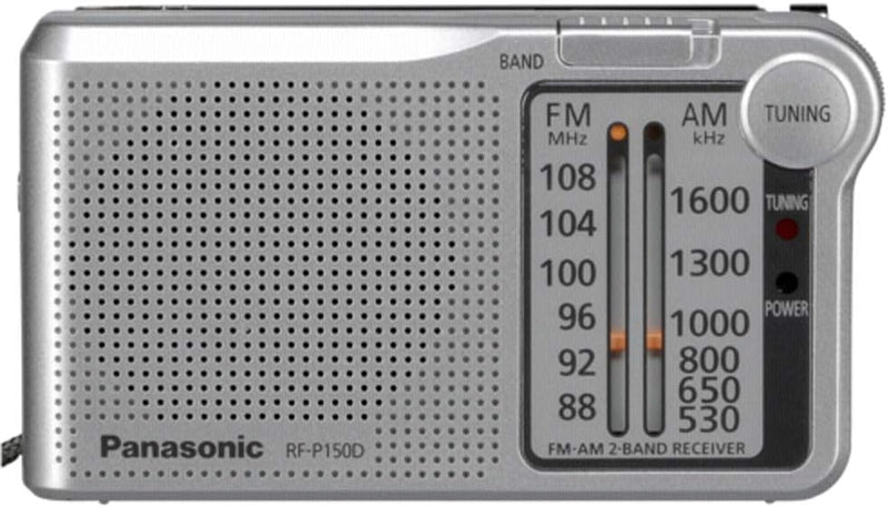 Panasonic RF-P150DEG-S Taschenradio mit Trageriemen, Batteriebetrieb silber Single, Single