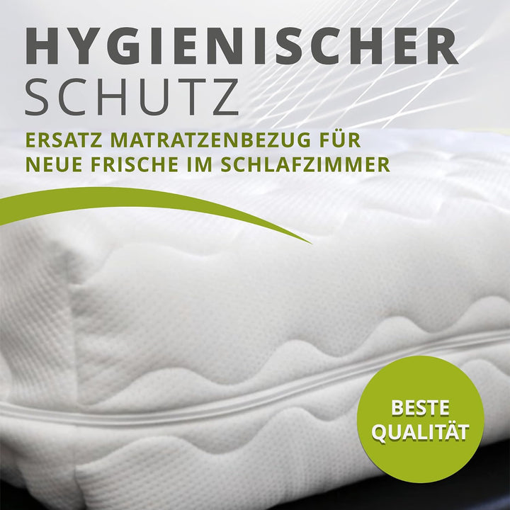 G BETTWARENSHOP – Ersatz Matratzenbezug – waschbarer Matratzenschoner mit Reissverschluss – Allergik