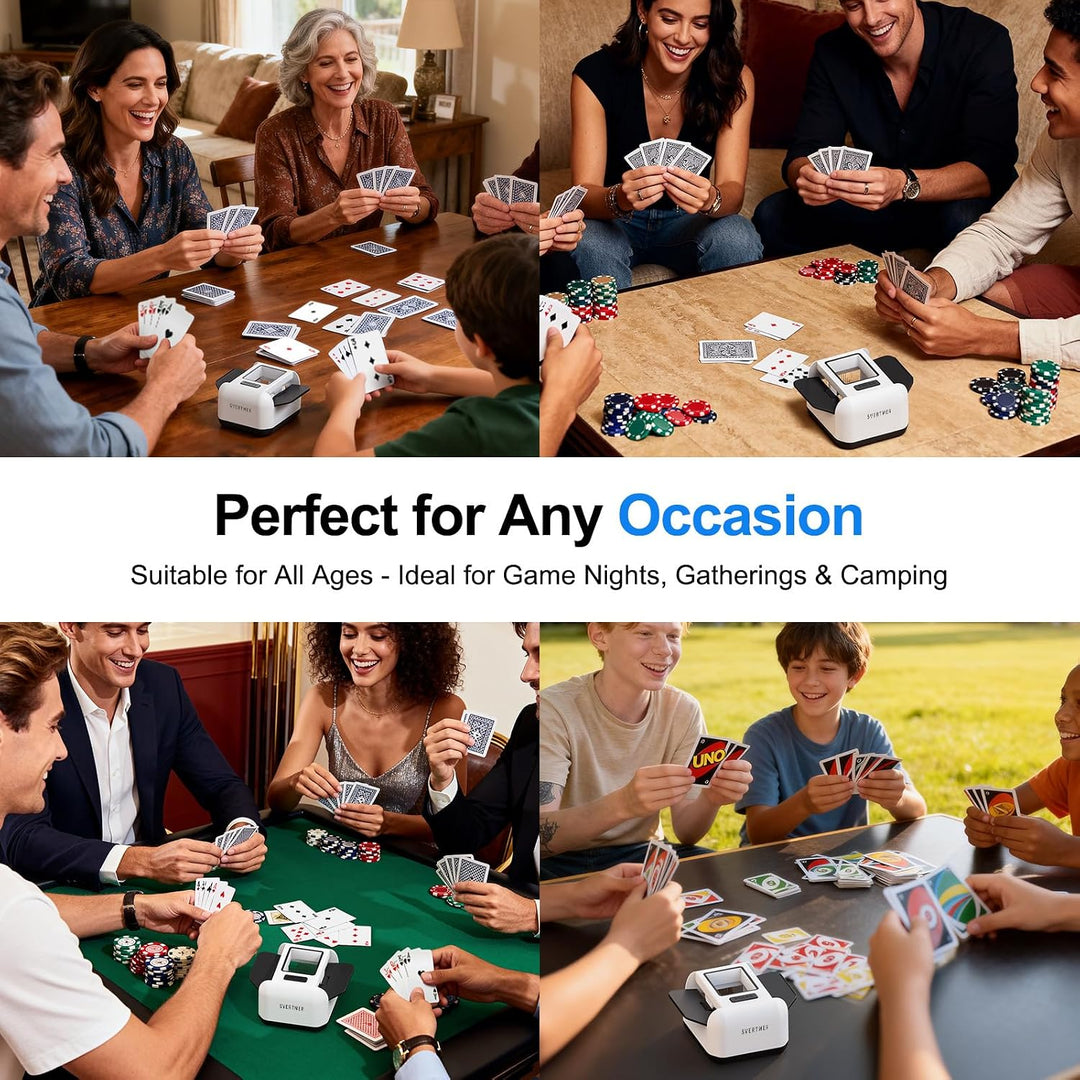 Automatic Card Shuffler|1-2 Deck Electric Card Shuffle Machine|Portable Rechargeable Batteries|for o