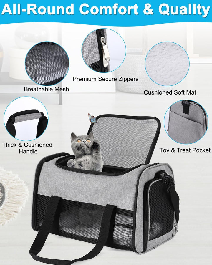 Katzentasche Transporttasche, Katzentragetasche Leicht, Belüftete Katzentransportbox für Reisen,Auto