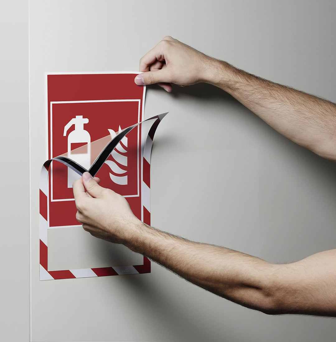 Durable Info-Rahmen Duraframe Magnetic Security (A4, Magnetrahmen für metallische Oberflächen) 5 Stü