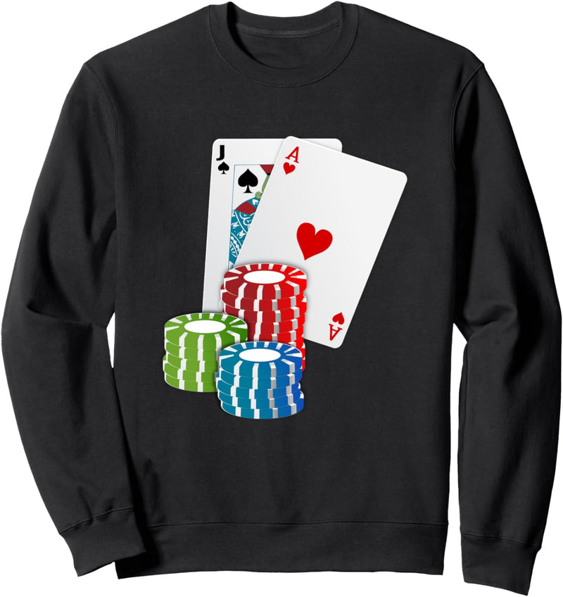 Black Jack Kartenspiel Sweatshirt