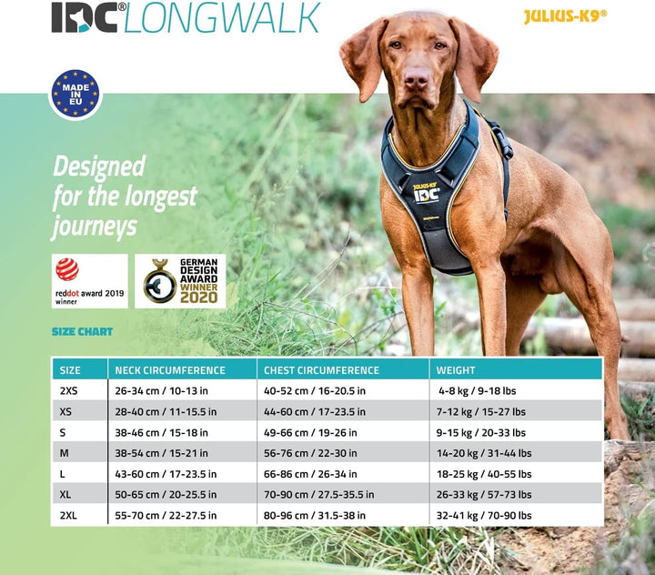 IDC Longwalk Geschirr, Rot-Grau, Grösse: M Rot-Grau M, Rot-Grau M