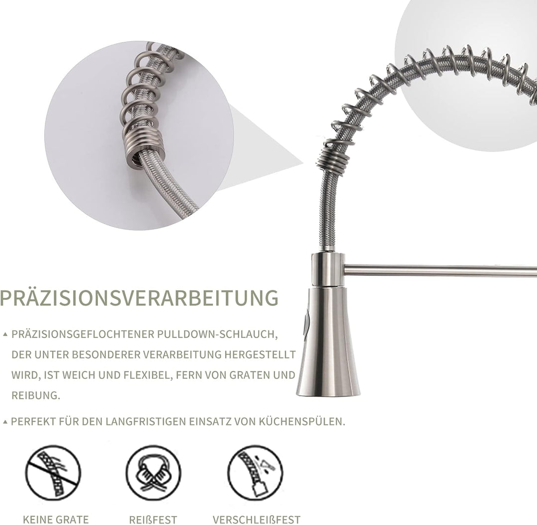 AIMADI Wasserhahn Küche Mischbatterien Küchenarmatur Brause Ausziehbar Spiralfederarmatur Küchenspül