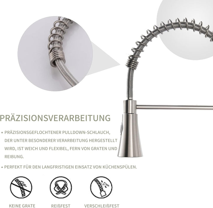 AIMADI Wasserhahn Küche Mischbatterien Küchenarmatur Brause Ausziehbar Spiralfederarmatur Küchenspül