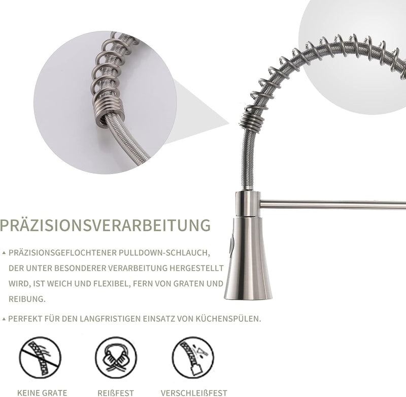 AIMADI Wasserhahn Küche Mischbatterien Küchenarmatur Brause Ausziehbar Spiralfederarmatur Küchenspül