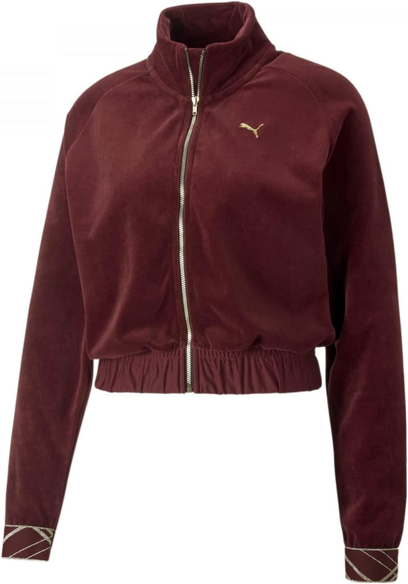 PUMA Deco Glam Velour Full Zip Damen Sweatshirt L Bordeaux, L Bordeaux