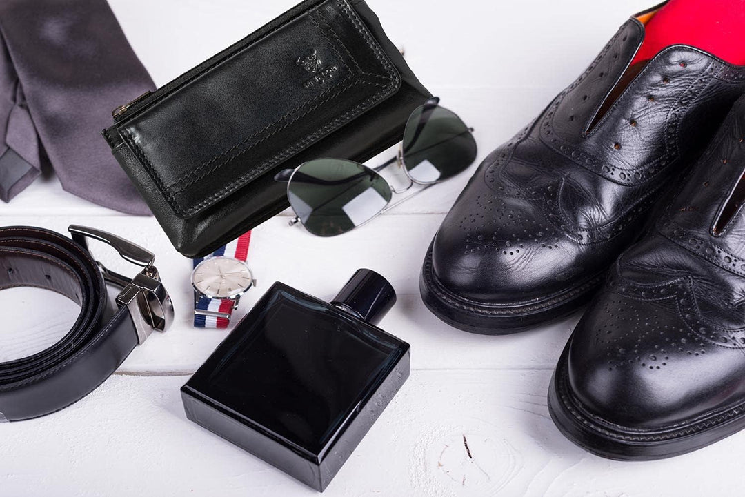 MATADOR Echt Leder Universal Handy-Tasche Holster Gürteltasche Magnetverschluss Quer für Handys bis