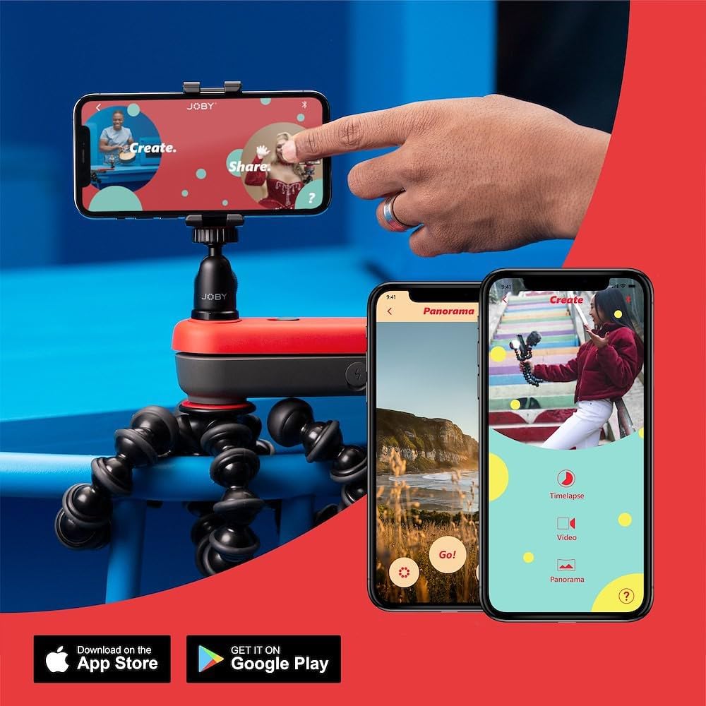JOBY Swing-Komplett-Kit, mit elektronischem Bluetooth-Slider, GorillaPod, Kugelkopf, Handy-Halterung