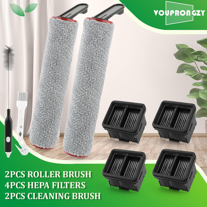 2 Bürstenrollen 4 Filter Ersatzteile für Dreame H15 Pro / H15 Mix / H12 Pro FlexReach Bürstenrollen/