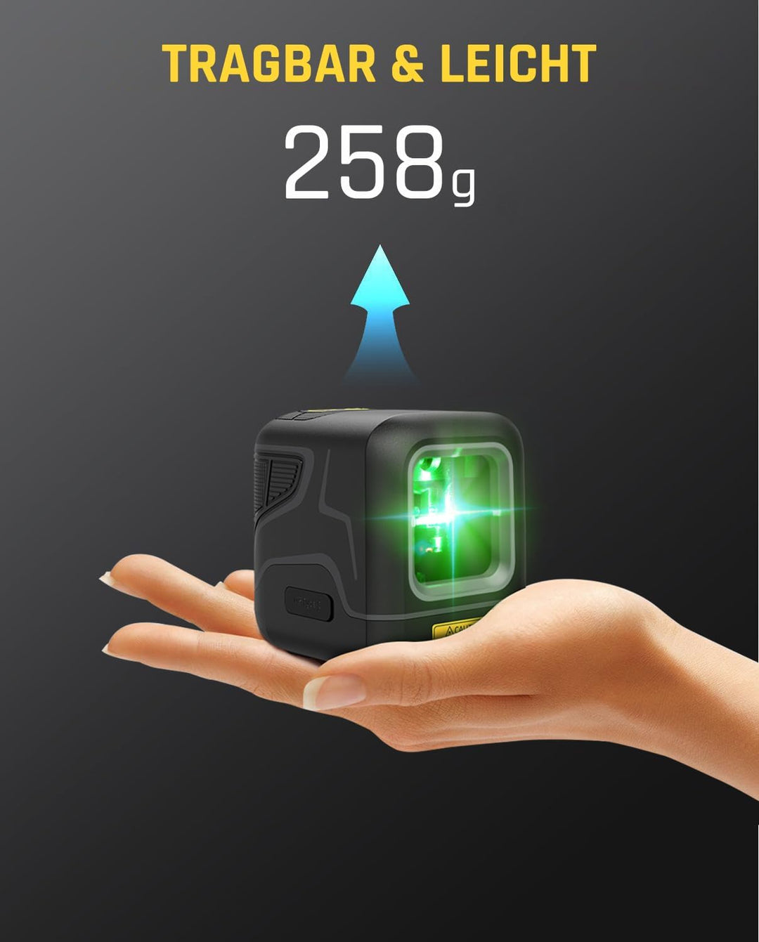 Fanttik D2 Kreuzlinienlaser Selbstnivellierend, Linienlaser Grün 30m, Wiederaufladbare Batterie, USB