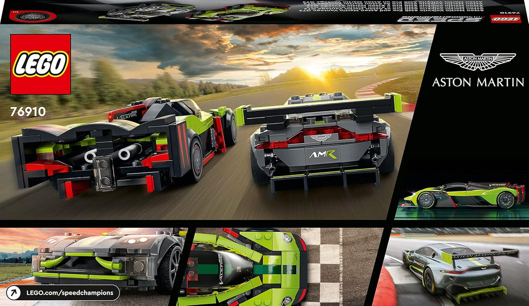 LEGO 76910 Speed Champions Aston Martin Valkyrie AMR Pro & Vantage GT3, Bausatz mit 2 Rennwagen, Mod