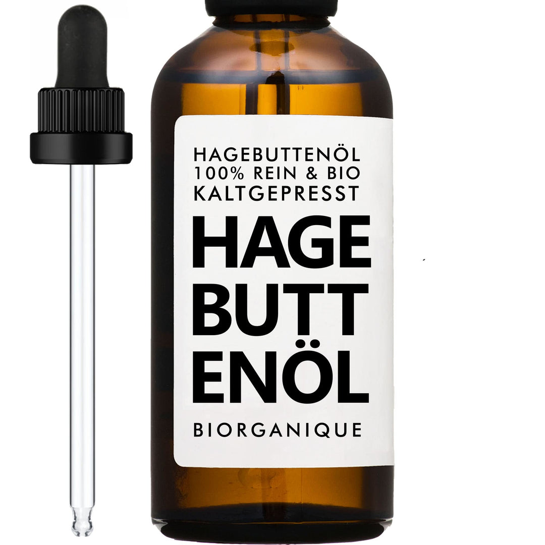 BIO Hagebuttenöl (Wildrosenöl) -100% rein, natürlich und kaltgepresst - 50 ml - Pflege für Haar, Kör