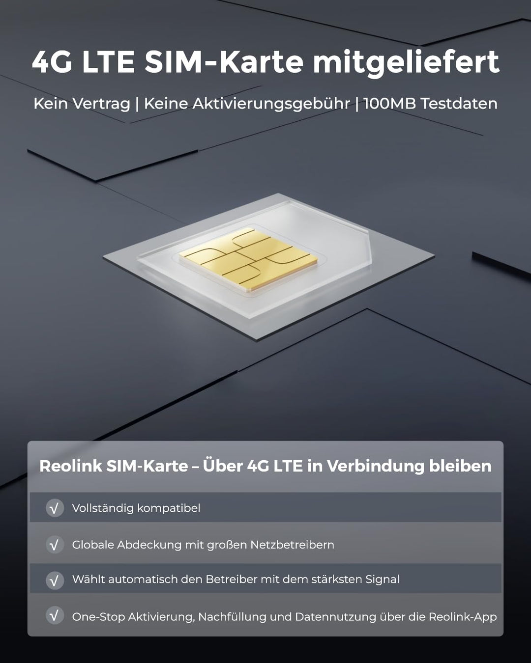 Reolink 3G/4G LTE PTZ Solar Überwachungskamera mit SIM-Karte, Auto-Tracking & Auto-Zoom, Dual-Lens,