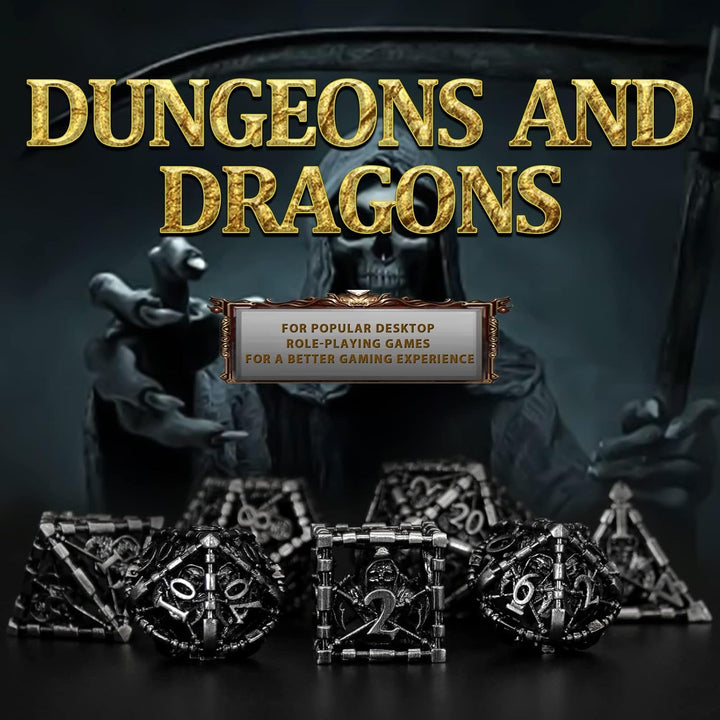 DND WürfelSet Rollenspiel, Polyedrische Dice Set D&amp;D Würfel Set Metall für Brettspiel Dungeons and D