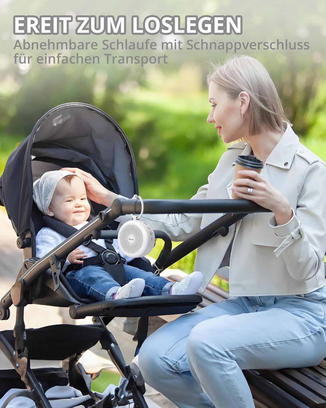 HOMGEN White Noise Machine Baby Tragbare Weisses Rauschen Einschlafhilfe Babys Schlafhilfe mit Nacht