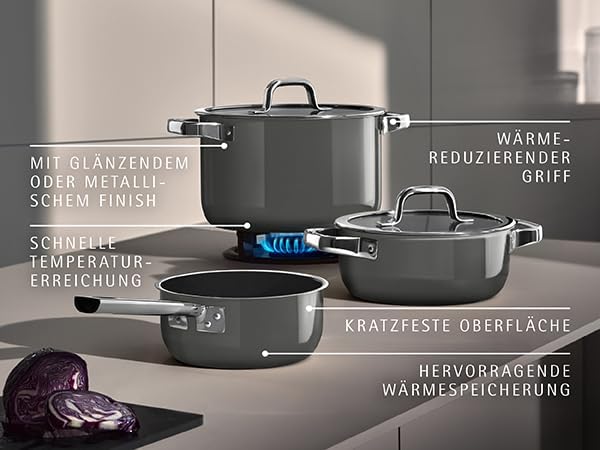 WMF Fusiontec Mineral Pro, Bratentopf mit Deckel, 20 cm, langlebig, kratzfestes Material, Made in Ge