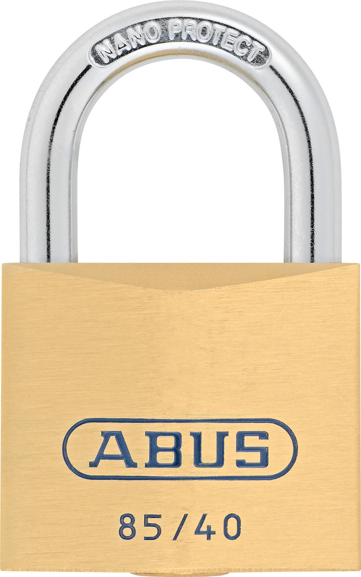 ABUS Vorhängeschloss Messing 85/40 - für Kellertüren, Schuppen u. v. m. - wetterfest - Messing-Schlo